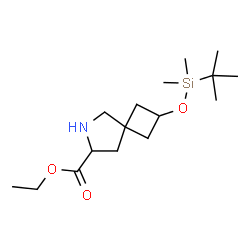 ChemSpider 2D Image | Ethyl 2-{[dimethyl(2-methyl-2-propanyl)silyl]oxy}-6-azaspiro[3.4]octane-7-carboxylate | C16H31NO3Si