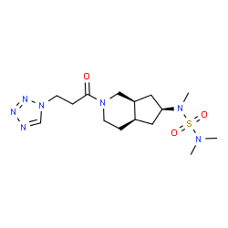 ChemSpider 2D Image | N,N,N'-Trimethyl-N'-{(4aR,6S,7aS)-2-[3-(1H-tetrazol-1-yl)propanoyl]octahydro-1H-cyclopenta[c]pyridin-6-yl}sulfuric diamide | C15H27N7O3S