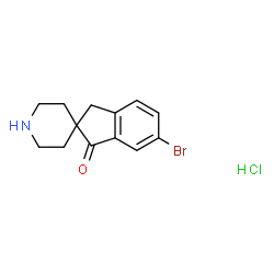 ChemSpider 2D Image | 6-Bromospiro[indene-2,4'-piperidin]-1(3H)-one hydrochloride (1:1) | C13H15BrClNO