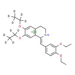 ChemSpider 2D Image | (1Z)-1-(3,4-Diethoxybenzylidene)-6,7-bis[(~2~H_5_)ethyloxy]-1,2,3,4-tetrahydroisoquinoline hydrochloride (1:1) | C24H22D10ClNO4