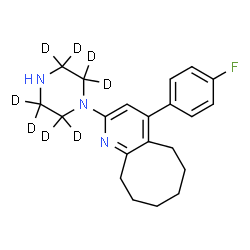 ChemSpider 2D Image | 4-(4-Fluorophenyl)-2-[(2,2,3,3,5,5,6,6-~2~H_8_)-1-piperazinyl]-5,6,7,8,9,10-hexahydrocycloocta[b]pyridine | C21H18D8FN3