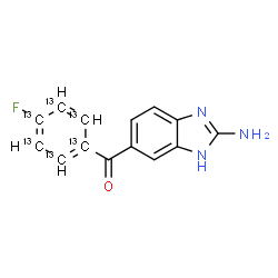 ChemSpider 2D Image | (2-Amino-1H-benzimidazol-6-yl)[4-fluoro(~13~C_6_)phenyl]methanone | C813C6H10FN3O