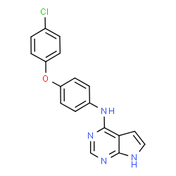 ChemSpider 2D Image | N-[4-(4-Chlorophenoxy)phenyl]-7H-pyrrolo[2,3-d]pyrimidin-4-amine | C18H13ClN4O