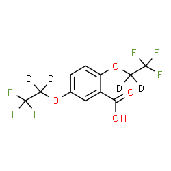 ChemSpider 2D Image | 2,5-Bis{[2,2,2-trifluoro(~2~H_2_)ethyl]oxy}benzoic acid | C11H4D4F6O4