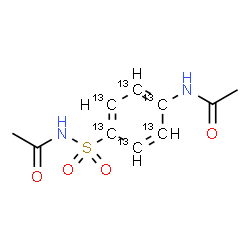 ChemSpider 2D Image | N-{[4-Acetamido(~13~C_6_)phenyl]sulfonyl}acetamide | C413C6H12N2O4S