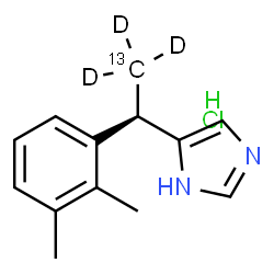ChemSpider 2D Image | 5-[(1R)-1-(2,3-Dimethylphenyl)(2-~13~C,2,2,2-~2~H_3_)ethyl]-1H-imidazole hydrochloride (1:1) | C1213CH14D3ClN2