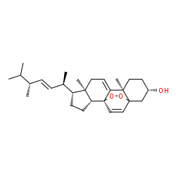 ChemSpider 2D Image | (1S,2R,5R,6R,10R,13S)-5-[(2R,3E,5R)-5,6-Dimethyl-3-hepten-2-yl]-6,10-dimethyl-16,17-dioxapentacyclo[13.2.2.0~1,9~.0~2,6~.0~10,15~]nonadeca-8,18-dien-13-ol | C28H42O3