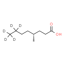 ChemSpider 2D Image | (4R)-4-Methyl(7,7,8,8,8-~2~H_5_)octanoic acid | C9H13D5O2