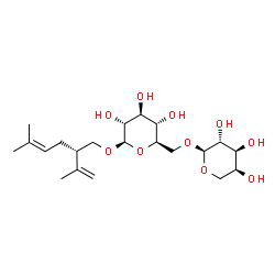 ChemSpider 2D Image | (2S)-2-Isopropenyl-5-methyl-4-hexen-1-yl 6-O-alpha-L-arabinopyranosyl-beta-D-glucopyranoside | C21H36O10
