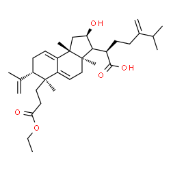 ChemSpider 2D Image | (2R)-2-[(2R,3aR,6S,7S,9bR)-6-(3-Ethoxy-3-oxopropyl)-2-hydroxy-7-isopropenyl-3a,6,9b-trimethyl-2,3,3a,4,6,7,8,9b-octahydro-1H-cyclopenta[a]naphthalen-3-yl]-6-methyl-5-methyleneheptanoic acid | C33H50O5