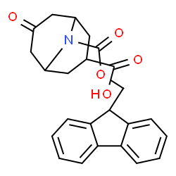 ChemSpider 2D Image | 9-[(9H-Fluoren-9-ylmethoxy)carbonyl]-7-oxo-9-azabicyclo[3.3.1]nonane-3-carboxylic acid | C24H23NO5