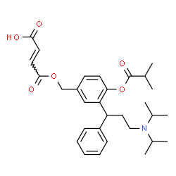 ChemSpider 2D Image | (2E)-4-({3-[3-(Diisopropylamino)-1-phenylpropyl]-4-(isobutyryloxy)benzyl}oxy)-4-oxo-2-butenoic acid | C30H39NO6
