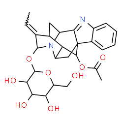 ChemSpider 2D Image | (19E)-21-(Hexopyranosyloxy)-1,2-didehydro-2,7-dihydro-7,17-cyclosarpagan-17-yl acetate | C27H32N2O8