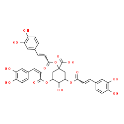 ChemSpider 2D Image | 1,3-Bis{[(2E)-3-(3,4-dihydroxyphenyl)-2-propenoyl]oxy}-5-{[(2Z)-3-(3,4-dihydroxyphenyl)-2-propenoyl]oxy}-4-hydroxycyclohexanecarboxylic acid | C34H30O15