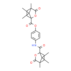 ChemSpider 2D Image | 4-{[(4,7,7-Trimethyl-3-oxo-2-oxabicyclo[2.2.1]hept-1-yl)carbonyl]amino}phenyl (1R,4S)-4,7,7-trimethyl-3-oxo-2-oxabicyclo[2.2.1]heptane-1-carboxylate | C26H31NO7