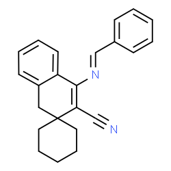 ChemSpider 2D Image | 4'-[(E)-Benzylideneamino]-1'H-spiro[cyclohexane-1,2'-naphthalene]-3'-carbonitrile | C23H22N2