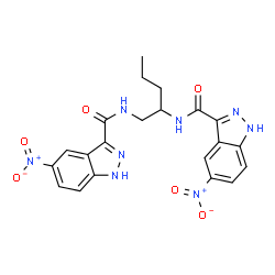 ChemSpider 2D Image | N,N'-1,2-Pentanediylbis(5-nitro-1H-indazole-3-carboxamide) | C21H20N8O6