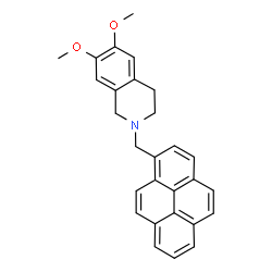ChemSpider 2D Image | 6,7-Dimethoxy-2-(1-pyrenylmethyl)-1,2,3,4-tetrahydroisoquinoline | C28H25NO2