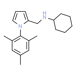 ChemSpider 2D Image | N-[(1-Mesityl-1H-pyrrol-2-yl)methyl]cyclohexanamine | C20H28N2