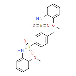 ChemSpider 2D Image | N,N'-Bis(2-methoxyphenyl)-4,6-dimethyl-1,3-benzenedisulfonamide | C22H24N2O6S2