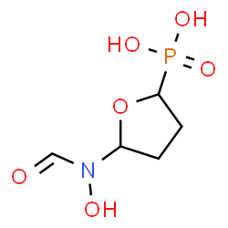 ChemSpider 2D Image | {5-[Formyl(hydroxy)amino]tetrahydro-2-furanyl}phosphonic acid | C5H10NO6P