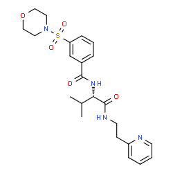 ChemSpider 2D Image | N-[(2S)-3-Methyl-1-oxo-1-{[2-(2-pyridinyl)ethyl]amino}-2-butanyl]-3-(4-morpholinylsulfonyl)benzamide | C23H30N4O5S