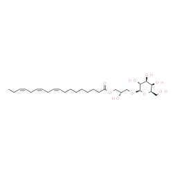ChemSpider 2D Image | (2S)-3-(beta-D-Galactopyranosyloxy)-2-hydroxypropyl (9Z,12Z,15Z)-9,12,15-octadecatrienoate | C27H46O9