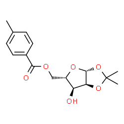 ChemSpider 2D Image | 1,2-O-Isopropylidene-5-O-(4-methylbenzoyl)-beta-L-ribofuranose | C16H20O6