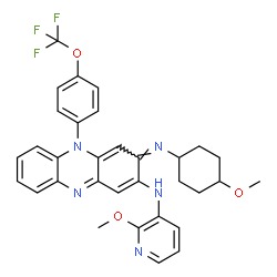 ChemSpider 2D Image | (3Z)-3-[(4-Methoxycyclohexyl)imino]-N-(2-methoxy-3-pyridinyl)-5-[4-(trifluoromethoxy)phenyl]-3,5-dihydro-2-phenazinamine | C32H30F3N5O3