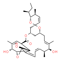 ChemSpider 2D Image | (1'R,2S,4'S,5S,6R,8'R,10'E,12'S,13'S,14'Z,20'R,21'R,24'S)-6-[(2S)-2-Butanyl]-12',21',24'-trihydroxy-5,11',13',22'-tetramethyl-5,6-dihydro-2'H-spiro[pyran-2,6'-[3,7,19]trioxatetracyclo[15.6.1.1~4,8~.0~
20,24~]pentacosa[10,14,16,22]tetraen]-2'-one | C34H48O8