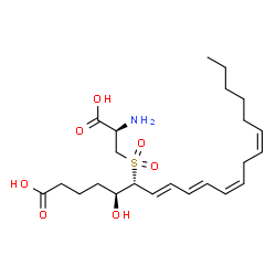 ChemSpider 2D Image | (5S,6R,7E,9E,11Z,14Z)-6-{[(2R)-2-Amino-2-carboxyethyl]sulfonyl}-5-hydroxy-7,9,11,14-icosatetraenoic acid | C23H37NO7S