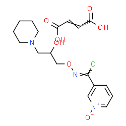ChemSpider 2D Image | N-[2-Hydroxy-3-(1-piperidinyl)propoxy]-3-pyridinecarboximidoyl chloride 1-oxide (2E)-2-butenedioate (1:1) | C18H24ClN3O7
