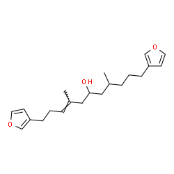 ChemSpider 2D Image | (3E)-1,11-Di(3-furyl)-4,8-dimethyl-3-undecen-6-ol | C21H30O3