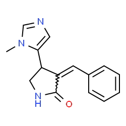 ChemSpider 2D Image | (3Z)-3-Benzylidene-4-(1-methyl-1H-imidazol-5-yl)-2-pyrrolidinone | C15H15N3O