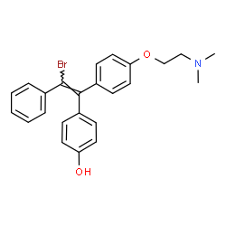 ChemSpider 2D Image | 4-[(Z)-2-Bromo-1-{4-[2-(dimethylamino)ethoxy]phenyl}-2-phenylvinyl]phenol | C24H24BrNO2