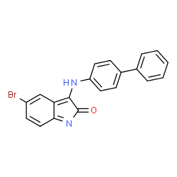 ChemSpider 2D Image | 3-(4-Biphenylylamino)-5-bromo-2H-indol-2-one | C20H13BrN2O