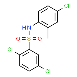 ChemSpider 2D Image | 2,5-Dichloro-N-(4-chloro-2-methylphenyl)benzenesulfonamide | C13H10Cl3NO2S
