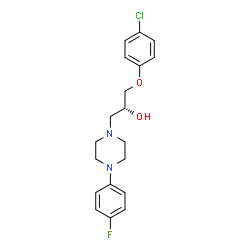 ChemSpider 2D Image | (2R)-1-(4-Chlorophenoxy)-3-[4-(4-fluorophenyl)-1-piperazinyl]-2-propanol | C19H22ClFN2O2