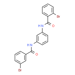 ChemSpider 2D Image | 2-Bromo-N-{3-[(3-bromobenzoyl)amino]phenyl}benzamide | C20H14Br2N2O2