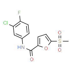 ChemSpider 2D Image | N-(3-Chloro-4-fluorophenyl)-5-(methylsulfonyl)-2-furamide | C12H9ClFNO4S