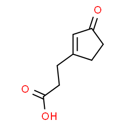 ChemSpider 2D Image | 3-(3-Oxo-1-cyclopenten-1-yl)propanoic acid | C8H10O3