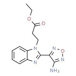 ChemSpider 2D Image | Ethyl 3-[2-(4-amino-1,2,5-oxadiazol-3-yl)-1H-benzimidazol-1-yl]propanoate | C14H15N5O3