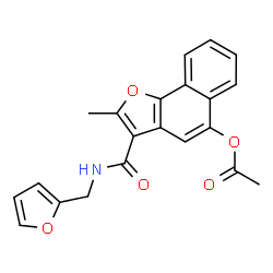 ChemSpider 2D Image | 3-[(2-Furylmethyl)carbamoyl]-2-methylnaphtho[1,2-b]furan-5-yl acetate | C21H17NO5