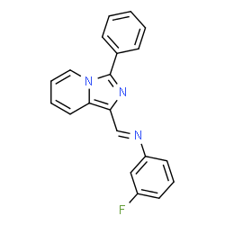 ChemSpider 2D Image | 3-Fluoro-N-[(E)-(3-phenylimidazo[1,5-a]pyridin-1-yl)methylene]aniline | C20H14FN3