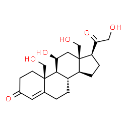ChemSpider 2D Image | (11beta)-11,18,19,21-Tetrahydroxypregn-4-ene-3,20-dione | C21H30O6