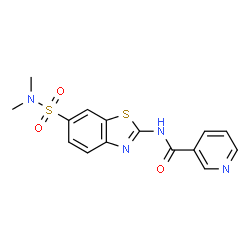 ChemSpider 2D Image | N-[6-(Dimethylsulfamoyl)-1,3-benzothiazol-2-yl]nicotinamide | C15H14N4O3S2