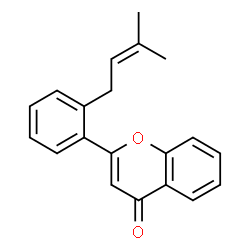 ChemSpider 2D Image | 2-[2-(3-Methyl-2-buten-1-yl)phenyl]-4H-chromen-4-one | C20H18O2
