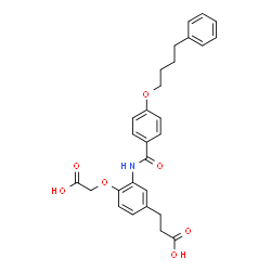 ChemSpider 2D Image | 3-[4-(Carboxymethoxy)-3-{[4-(4-phenylbutoxy)benzoyl]amino}phenyl]propanoic acid | C28H29NO7