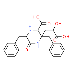 ChemSpider 2D Image | 2-({1-[(2-Carboxy-2-hydroxyethyl)amino]-1-oxo-3-phenyl-2-propanyl}amino)-4-phenylbutanoic acid | C22H26N2O6
