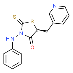 ChemSpider 2D Image | 3-Anilino-5-(3-pyridinylmethylene)-2-thioxo-1,3-thiazolidin-4-one | C15H11N3OS2